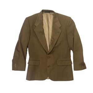 VNTG 100% CASHMERE OLIVE GREEN BLAZER Old Money Quiet Luxury Preppy Classic